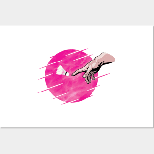 badminton is a divine sport ! -  Pink design Posters and Art